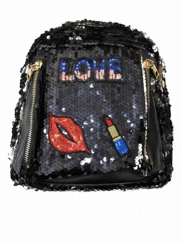 Sequin Love Back Pack Hot Pink Sequin