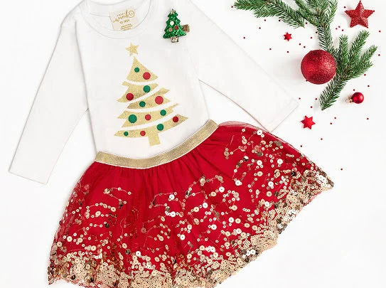 Sweet Wink Red Sequin Tutu Sequin Dress Look