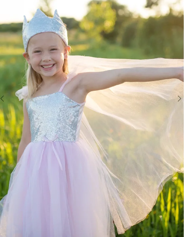 Sequin Crown with Veil Gold Sequin Dress