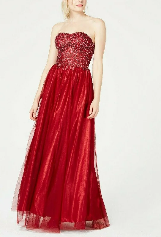 5 - sequin hearts red lace strapless dress Sexy Sequined Dress