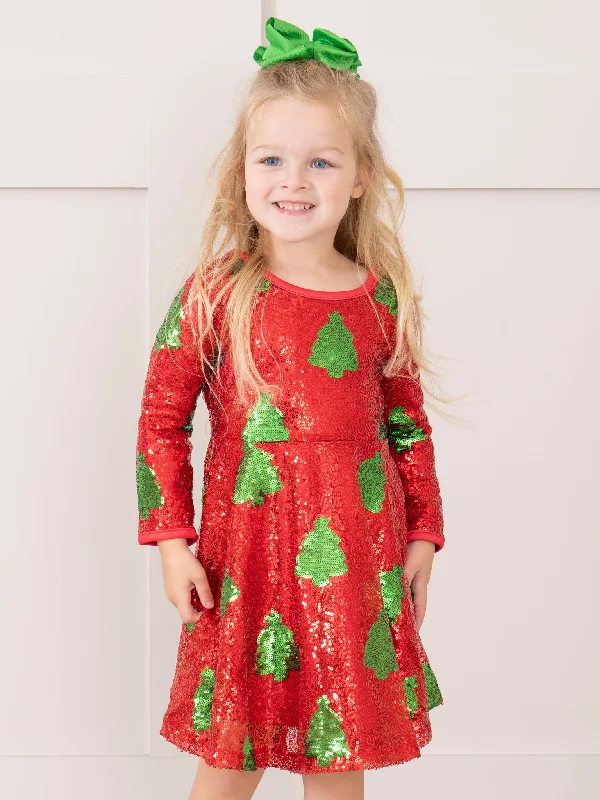 Red Sequin Christmas Tree Dress Sequin Dress Allure