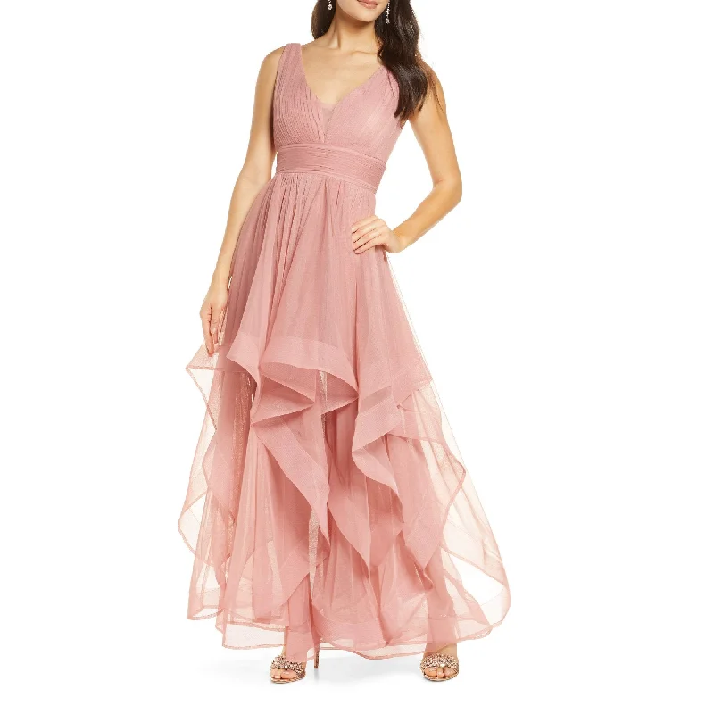 13 - sequin hearts pink layered tulle gown Sequin Detail Dress