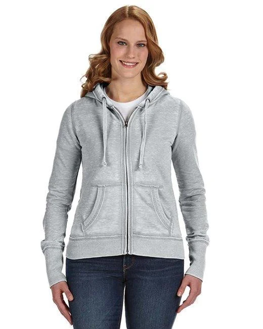 J America Ladies' Zen Full-Zip Fleece Hooded Sweatshirt JA8913 Sporty Sweatshirts for Women