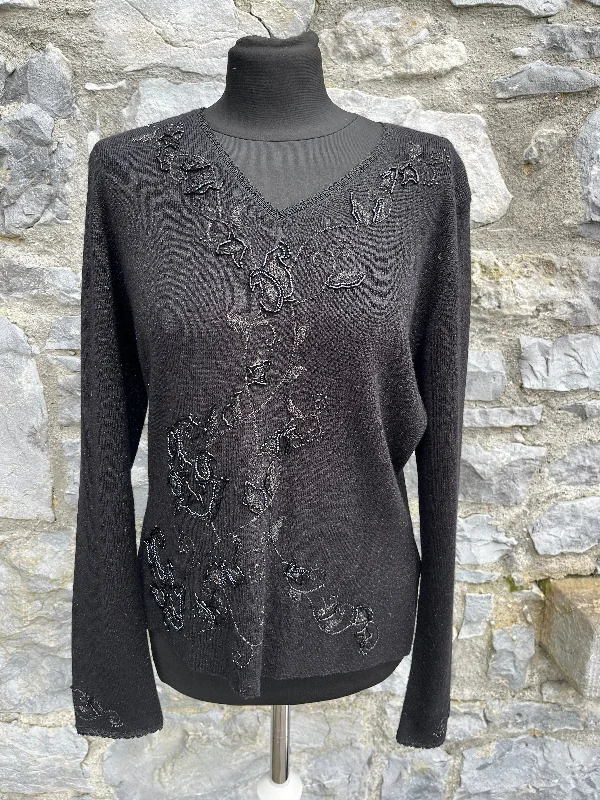 90s black sequin jumper uk 12-14 Pullover Sweater Lookbook