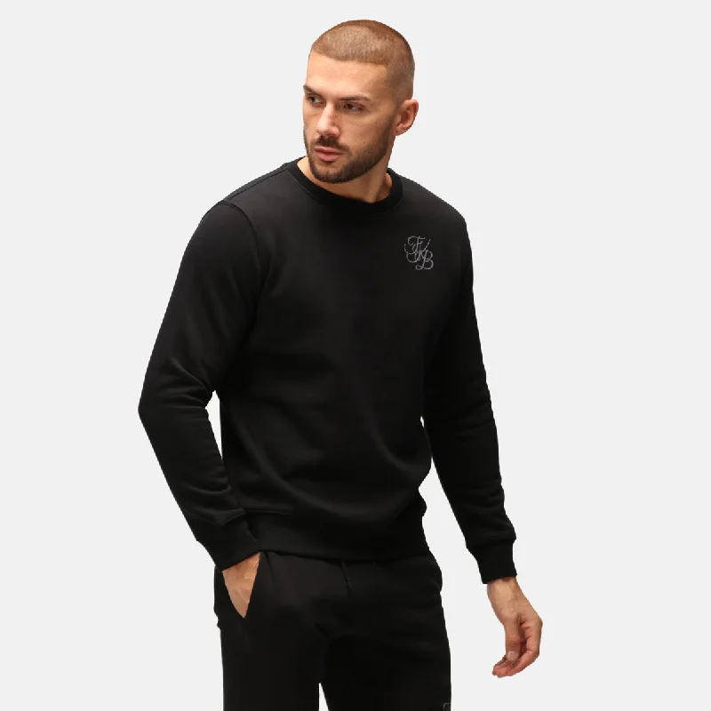 TKB Man Black Organic Sweatshirt Relaxed Fit Pullover