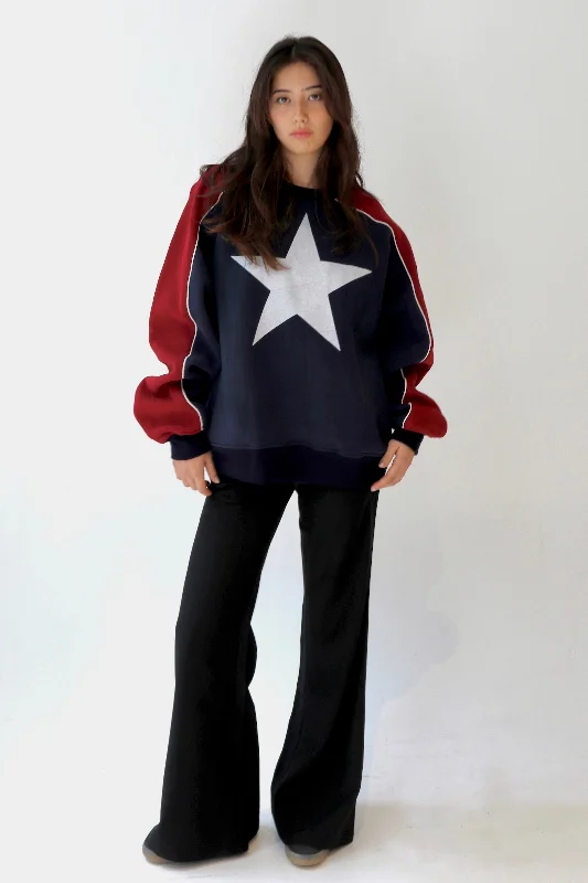 SCG MADE | 90s Star Print Oversized Jumper Pullover for Cold Weather