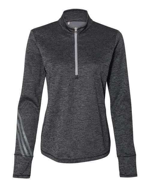 Adidas Women's Brushed Terry Heathered Quarter-Zip Pullover A285 Trendy Hoodie Sweatshirt