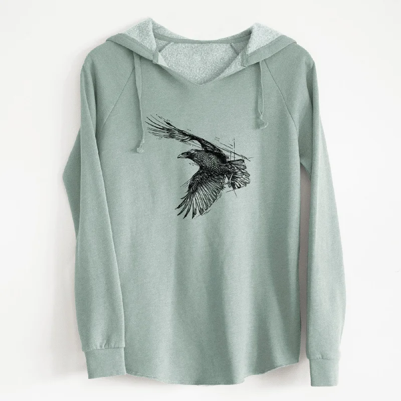 Flying Raven - Corvus corax - Cali Wave Hooded Sweatshirt Printed Hooded Sweatshirts