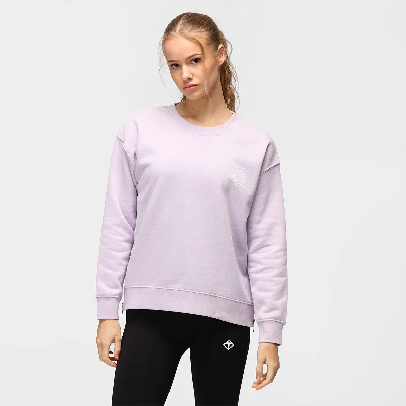 TKB Lilac Pastel Zip Sweatshirt Elegant Pullover Sweater