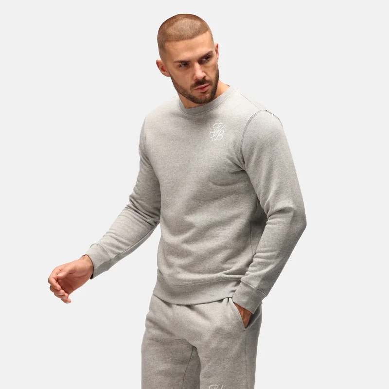 TKB Man Grey Organic Sweatshirt Pullover with Ribbed Detail