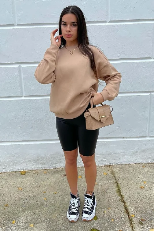 Sand Oversized Sweatshirt - Tesse Cozy Winter Pullover