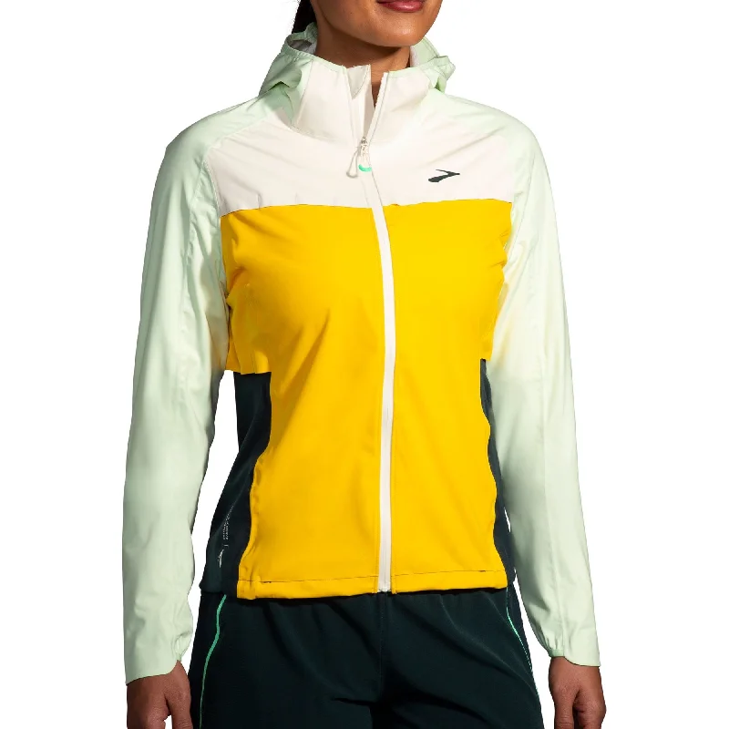 Brooks High Point Waterproof Womens Running Jacket - Yellow Women's winter jackets