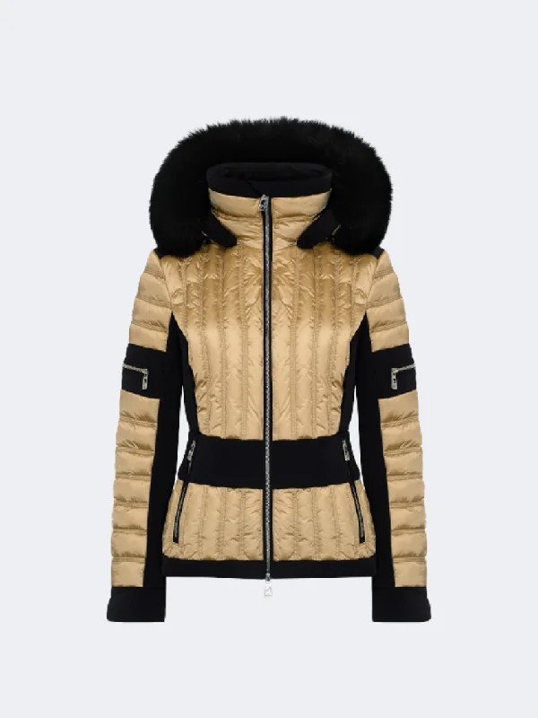 Toni Sailer Bella Splendid Women Skiing Jacket Golden Beige Women's polyester jackets