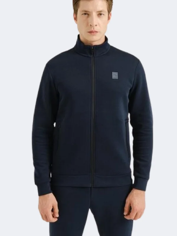 Anta Knit Athletes Men Training Jacket Dark Blue Women's mid-range jackets