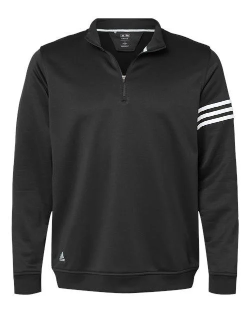 Adidas 3-Stripes French Terry Quarter-Zip Pullover A190 Cotton Hoodie Sweatshirt