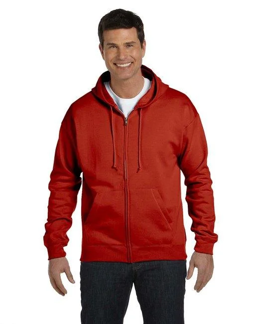 Hanes Adult 7.8 oz. EcoSmart  50/50 Full-Zip Hooded Sweatshirt P180 Basic Hoodie Sweatshirt