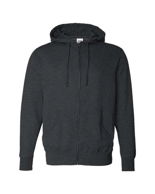 Independent Trading Co. Full-Zip Hooded Sweatshirt AFX4000Z Lightweight Hoodie Sweatshirt