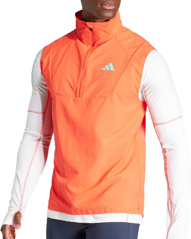 adidas Adizero Half Zip Mens Running Gilet - Orange Women's Levi’s jackets