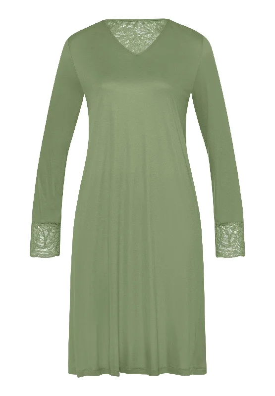 Elia Lace Accented V-Neck Nightgown 100cm | Loden Frost 74989-2718 Plus size pajama sets