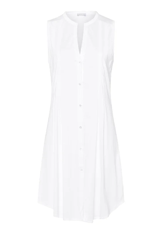 Cotton Deluxe Button Front Tank Gown | White 77952-101 Designer pajama sets