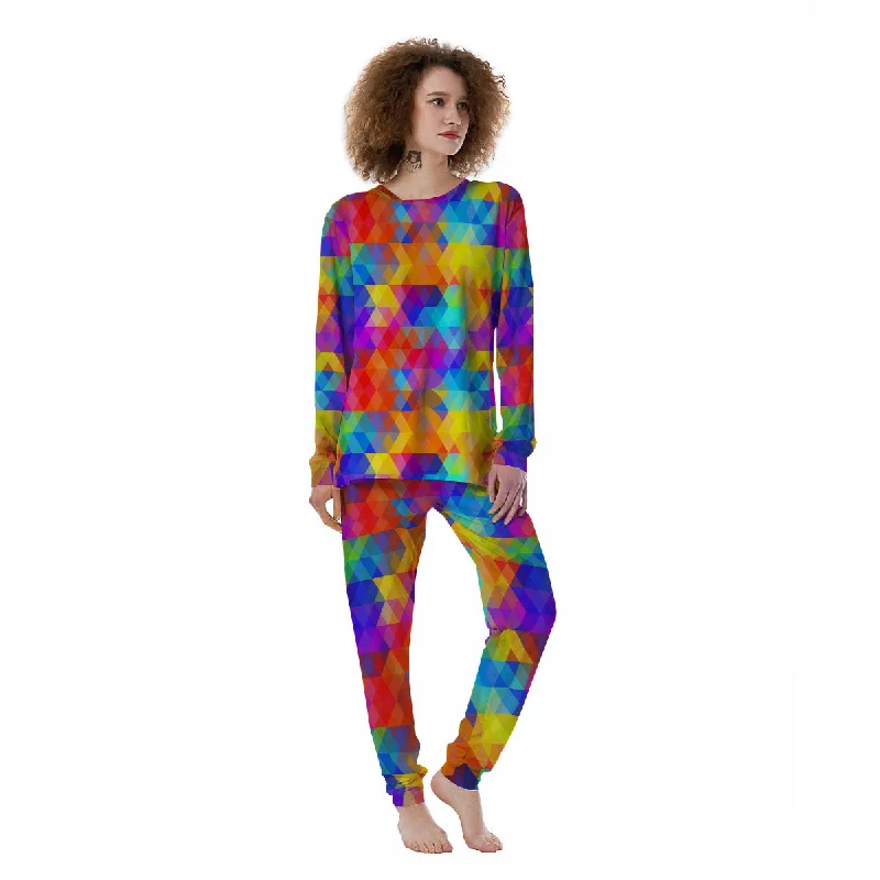 Rainbow Geometric Print Pattern Women's Pajamas High-end pajama sets