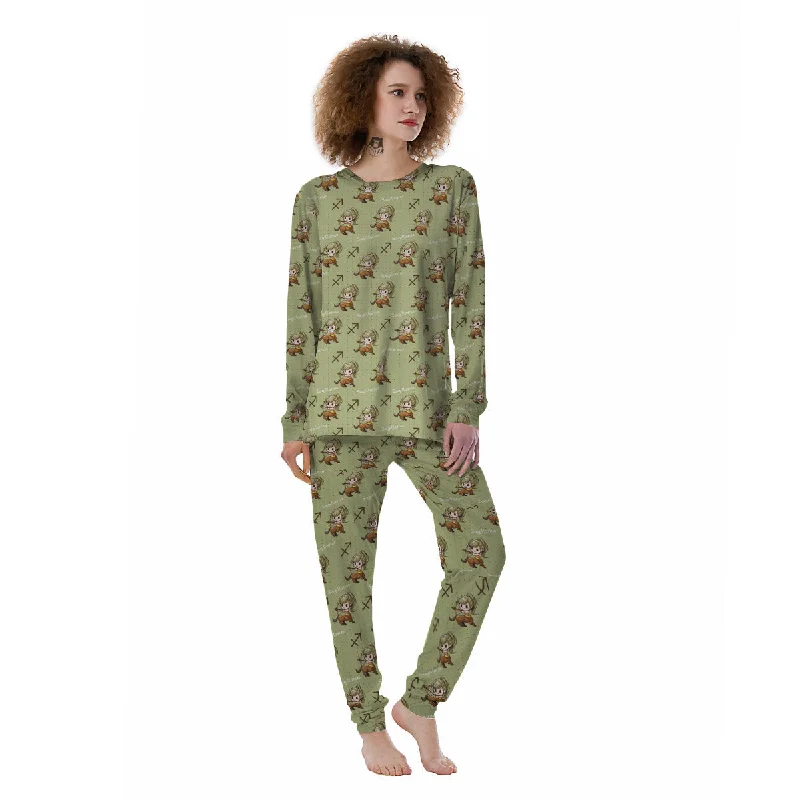 Sagittarius Cute Cartoon Print Pattern Women's Pajamas Target pajama sets