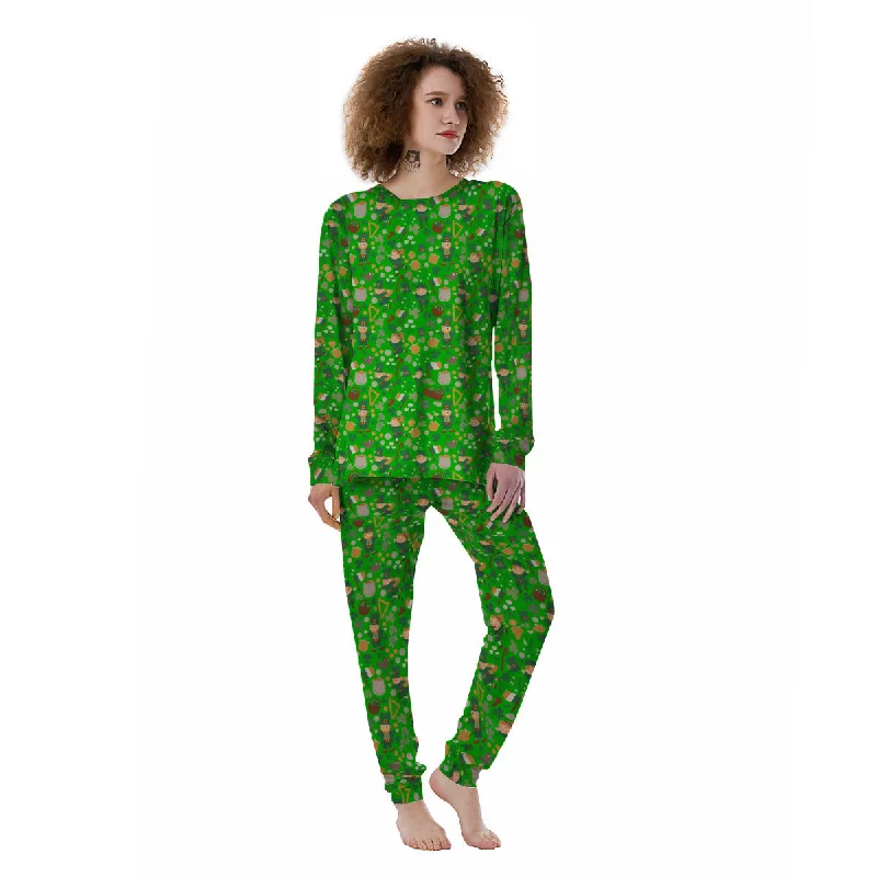 Saint Patrick's Day Cute Print Pattern Women's Pajamas Nursing pajama sets