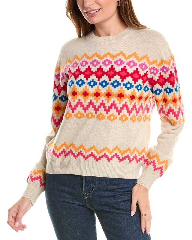 Brodie Cashmere Wool & Cashmere-Blend Color Pop Fairisle Jumper Office sweaters