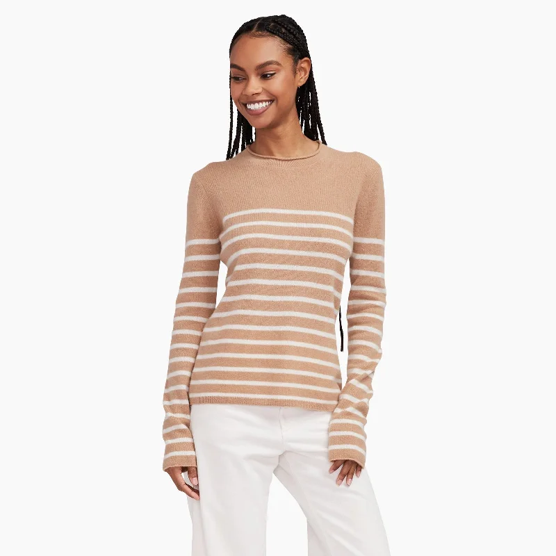 Cashmere Striped Crewneck Alpaca wool sweaters