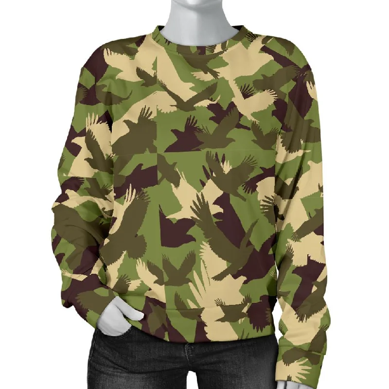 Eagle Camo Pattern Print Women's Sweatshirt Fleece sweaters