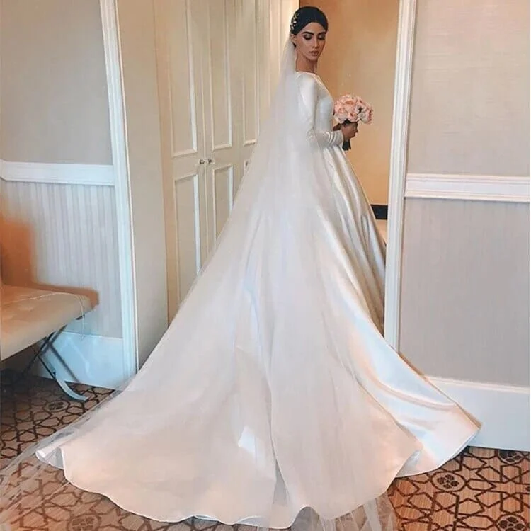 Satin Serenity Wedding Gown Romantic Wedding Dress