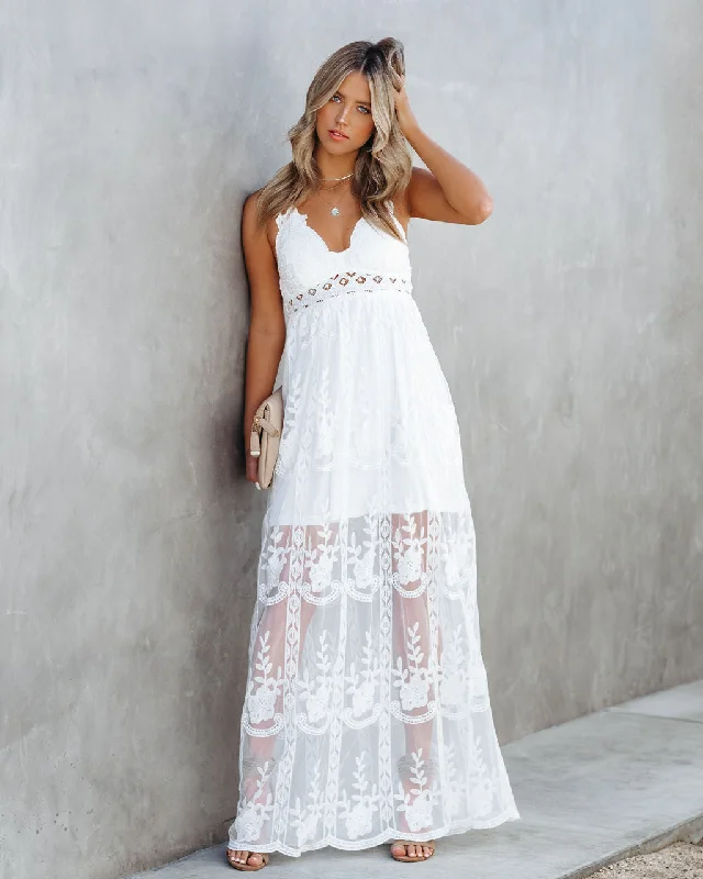 Invite Tranquility Lace Maxi Dress - Ivory - FINAL SALE Vintage maxi dresses