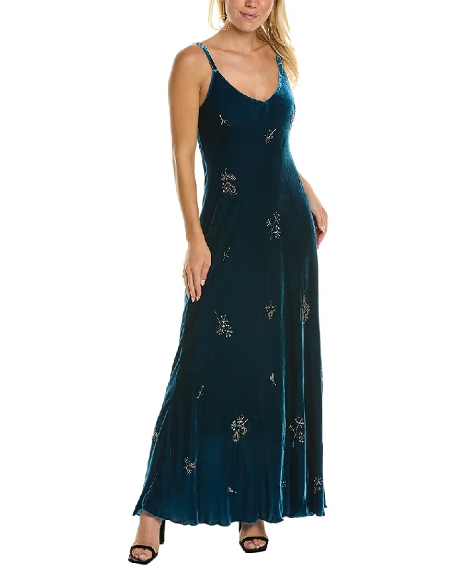 Johnny Was Cleo Silk-Blend Maxi Dress Long Boho Skirt