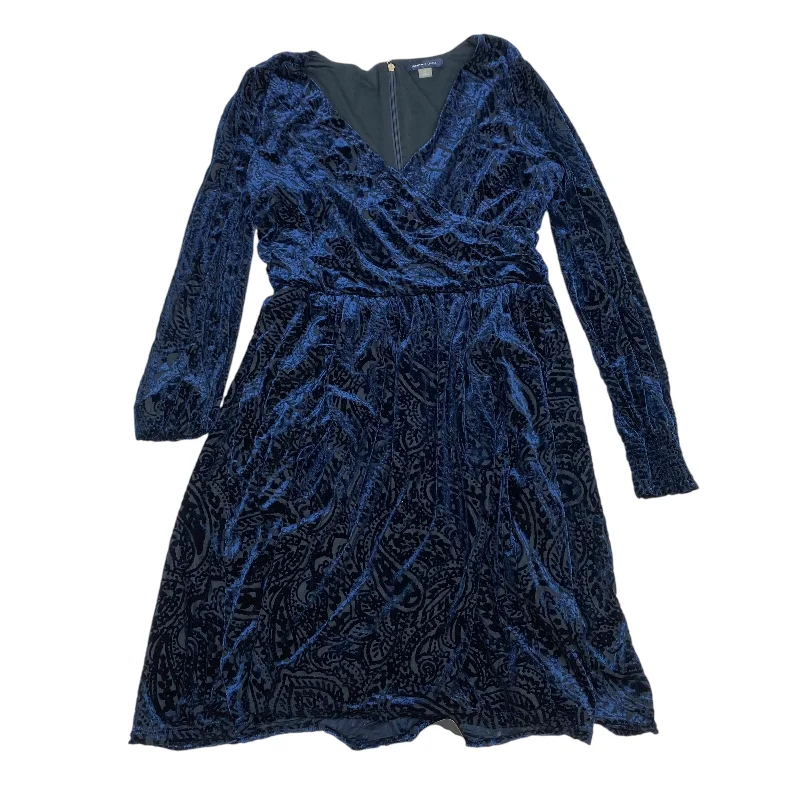 Dress Party Midi By Tommy Hilfiger In Blue, Size: L Lace Midi Skirt