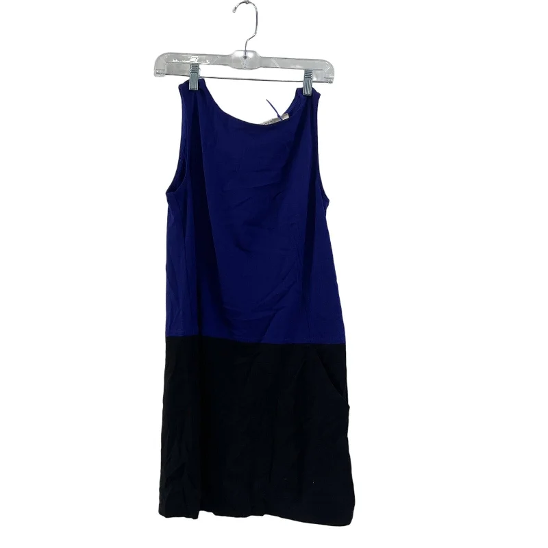 Women's LOFT Midi Sleeveless Colorblock Sheath Dress Size 8 Blue Rayon NWT Structured Midi Skirt